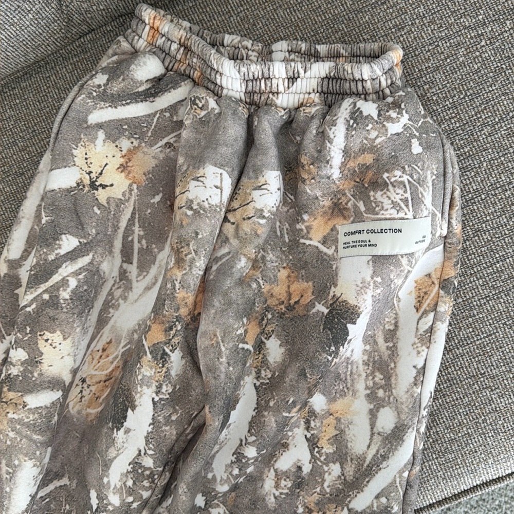 Comfort Collection Neutral Camo Print Jogger Sweatpants